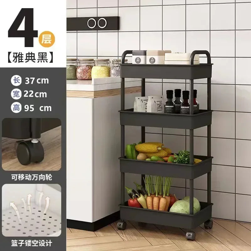 Bathroom Storage Storage Rack Trolley Rack Kitchen Floor Bedroom Multi-Layer Baby Snacks Mobile Bathroom