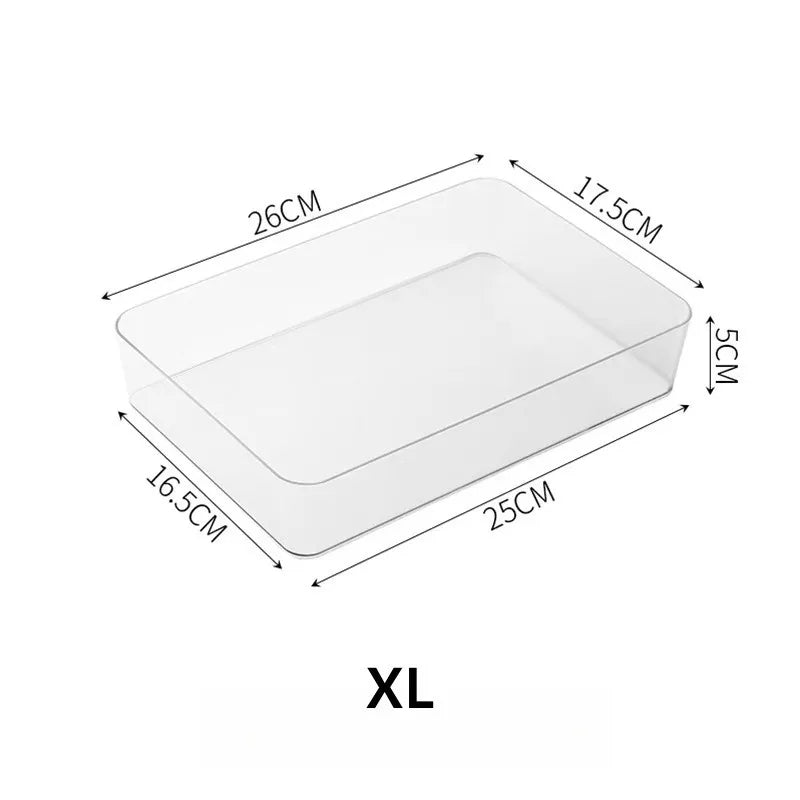 Drawer Divider Organizer Set Plastic Storage Tray for Desk Makeup Kitchen Drawer Organization Multi Size Box
