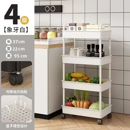 Bathroom Storage Storage Rack  Trolley Rack Kitchen Floor Bedroom Multi-Layer Baby Snacks Mobile Bathroom