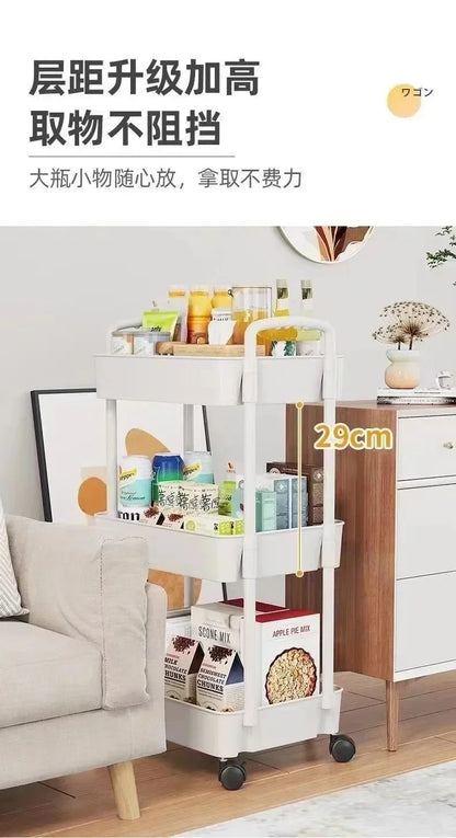 Bathroom Storage Storage Rack  Trolley Rack Kitchen Floor Bedroom Multi-Layer Baby Snacks Mobile Bathroom