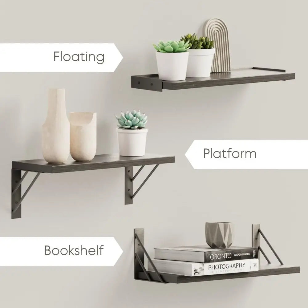 Modern Wall Mounted Floating Shelves Sturdy Versatile Wall Shelf Save Space Storage Rack for Bathroom Kitchen