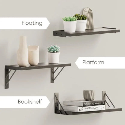 Modern Wall Mounted Floating Shelves Sturdy Versatile Wall Shelf Save Space Storage Rack for Bathroom Kitchen