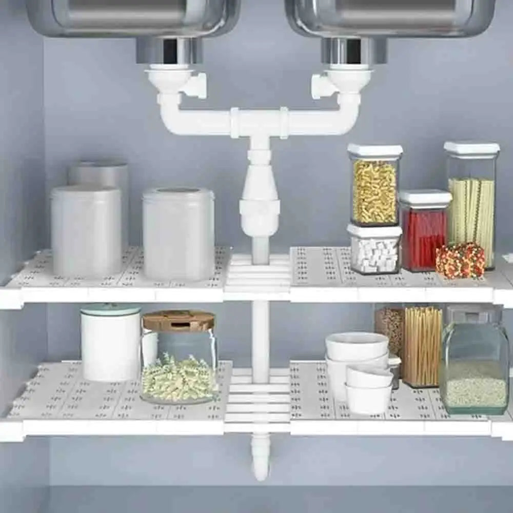 Portable Expandable Storage Racks No Drilling Required Wardrobe Storage With Layered Partitions Cabinets With Layered Shelves