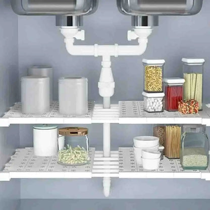Portable Expandable Storage Racks No Drilling Required Wardrobe Storage With Layered Partitions Cabinets With Layered Shelves