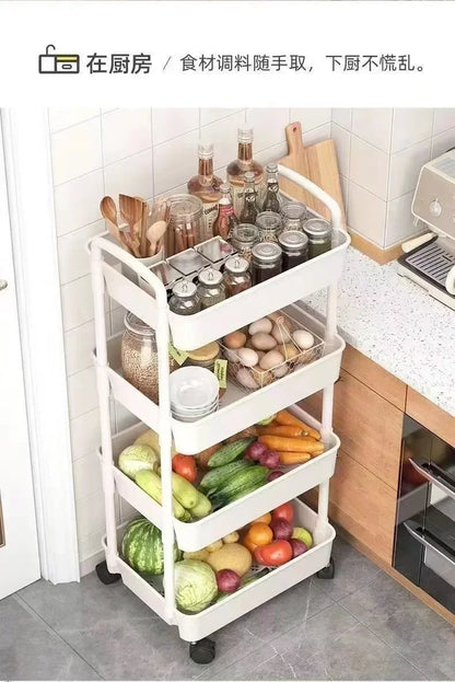 Bathroom Storage Storage Rack  Trolley Rack Kitchen Floor Bedroom Multi-Layer Baby Snacks Mobile Bathroom