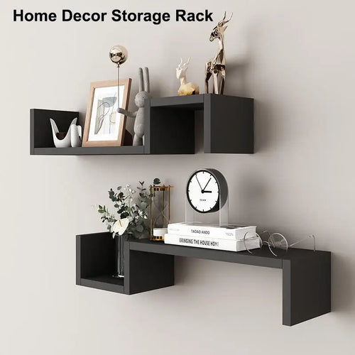 Wall-mounted Shelves For Living Room And Bedroom, Featuring Simple, Freely Combinable, And Creative Grid Designs