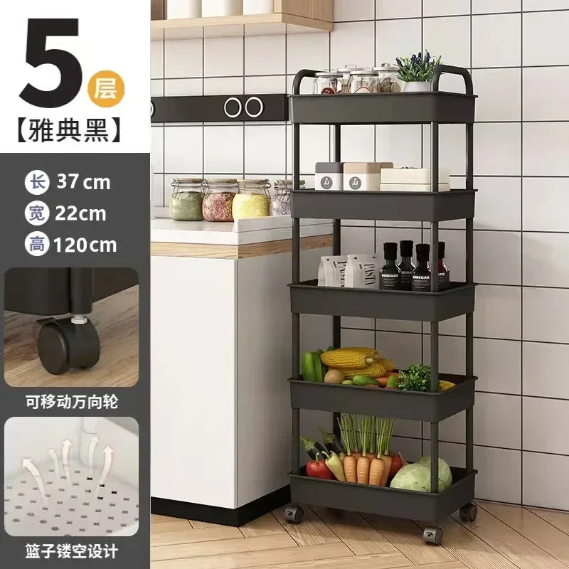 Bathroom Storage Storage Rack  Trolley Rack Kitchen Floor Bedroom Multi-Layer Baby Snacks Mobile Bathroom