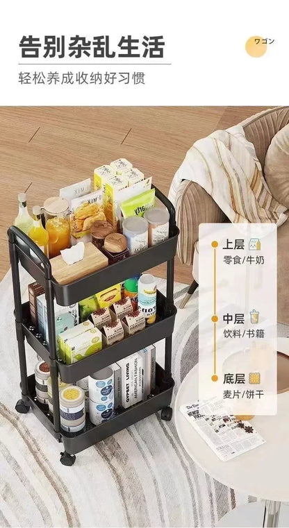 Bathroom Storage Storage Rack  Trolley Rack Kitchen Floor Bedroom Multi-Layer Baby Snacks Mobile Bathroom