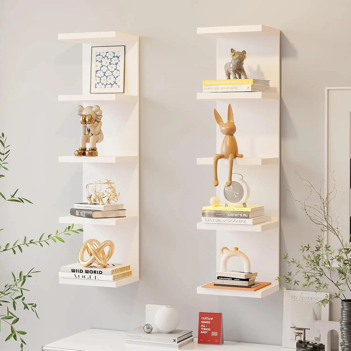 Multi-Layer Wall-Mounted Storage Racks Wall-Mounted Display Racks Modern Style Wall Decoration Racks for Living Rooms Bedrooms