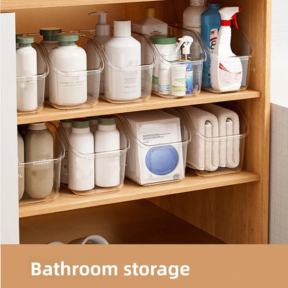 Plastic Under Sink Organizer with Wheels,Bottle Organization Bins Kitchen Cabinet Organizers Plastic Organizer Basket for Under