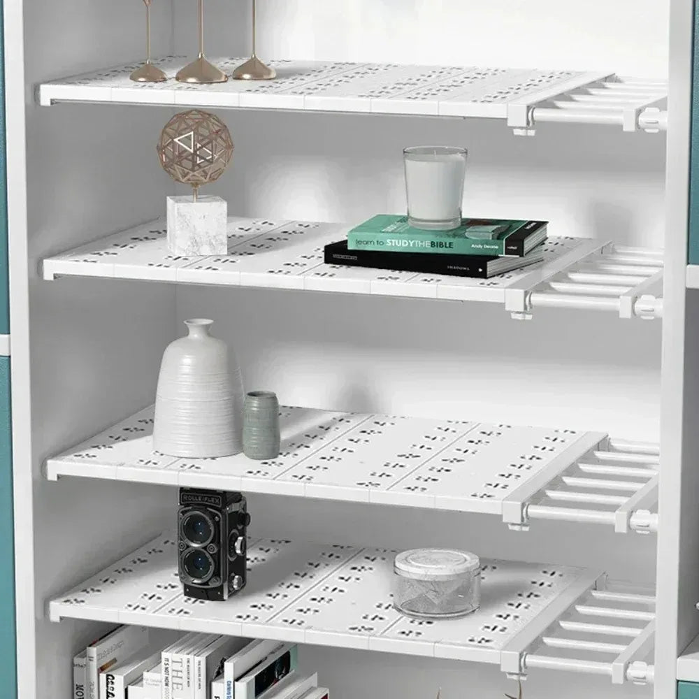 Portable Expandable Storage Racks No Drilling Required Wardrobe Storage With Layered Partitions Cabinets With Layered Shelves