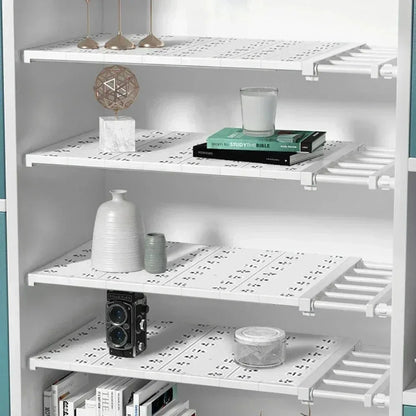 Portable Expandable Storage Racks No Drilling Required Wardrobe Storage With Layered Partitions Cabinets With Layered Shelves