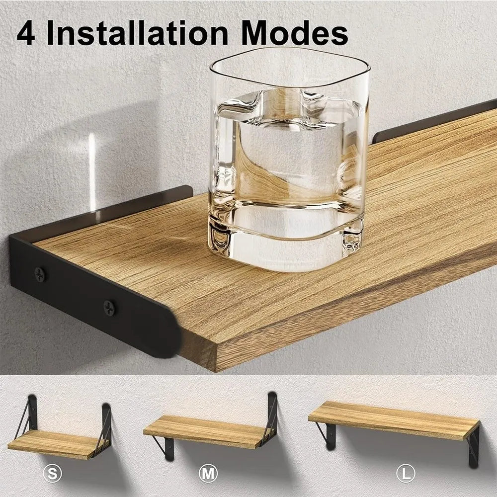 Modern Wall Mounted Floating Shelves Sturdy Versatile Wall Shelf Save Space Storage Rack for Bathroom Kitchen