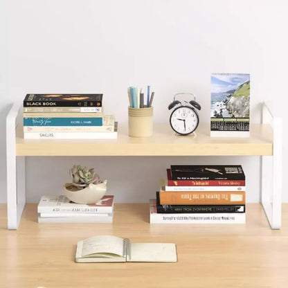 Iron Material Desktop Storage Shelf Tiered Cabinet Organizing Desk Shelves Space Saving Minimalist Aesthetic