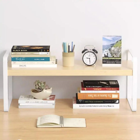 Iron Material Desktop Storage Shelf Tiered Cabinet Organizing Desk Shelves Space Saving Minimalist Aesthetic