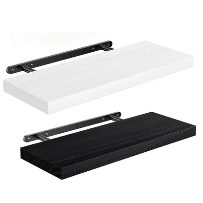 Solid Wooden Floating Shelves Wall Mounted Bookshelf Display Stand Storage Organizer For Bedroom Living Room Kitchen Home Decor