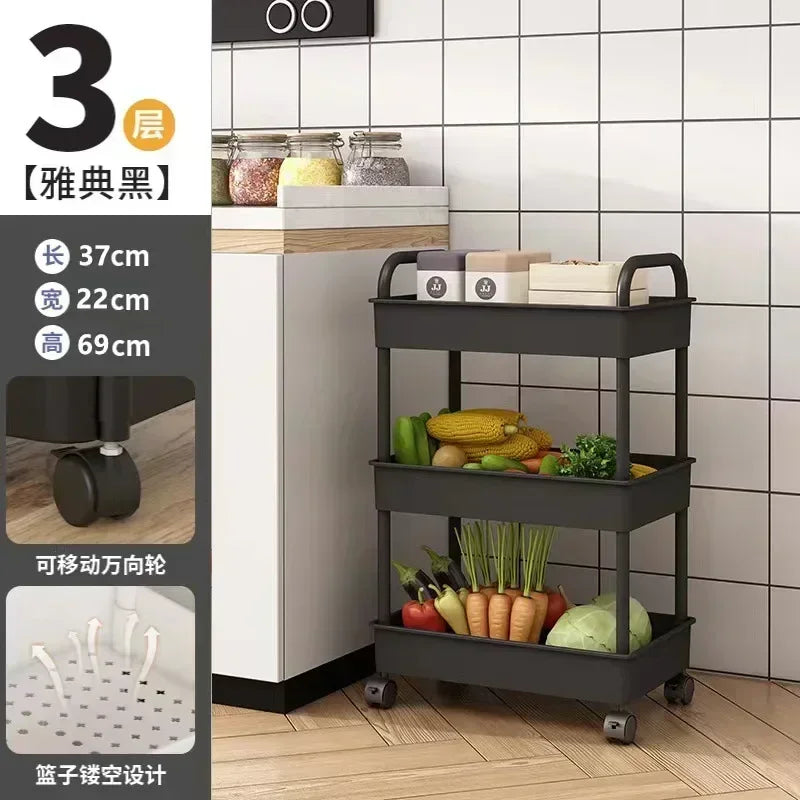 Bathroom Storage Storage Rack  Trolley Rack Kitchen Floor Bedroom Multi-Layer Baby Snacks Mobile Bathroom