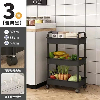 Bathroom Storage Storage Rack  Trolley Rack Kitchen Floor Bedroom Multi-Layer Baby Snacks Mobile Bathroom