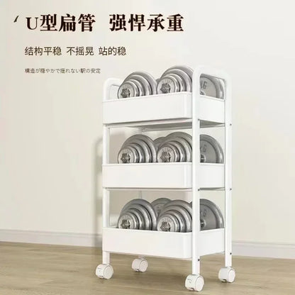 Bathroom Storage Storage Rack  Trolley Rack Kitchen Floor Bedroom Multi-Layer Baby Snacks Mobile Bathroom