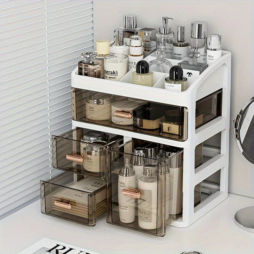Cosmetics Storage Box Cosmetics Storage Box Drawer, Large Capacity Dust-proof Skincare Product Display Rack, Desktop Storage Box