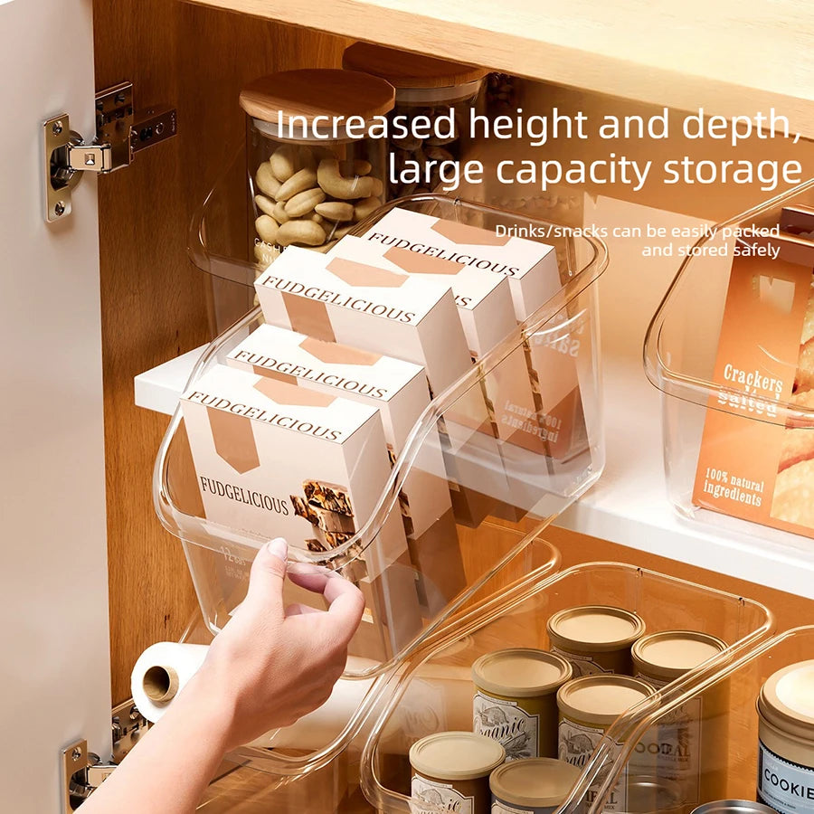 Plastic Under Sink Organizer with Wheels,Bottle Organization Bins Kitchen Cabinet Organizers Plastic Organizer Basket for Under