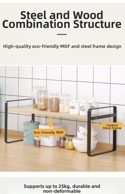 Iron Material Desktop Storage Shelf Tiered Cabinet Organizing Desk Shelves Space Saving Minimalist Aesthetic