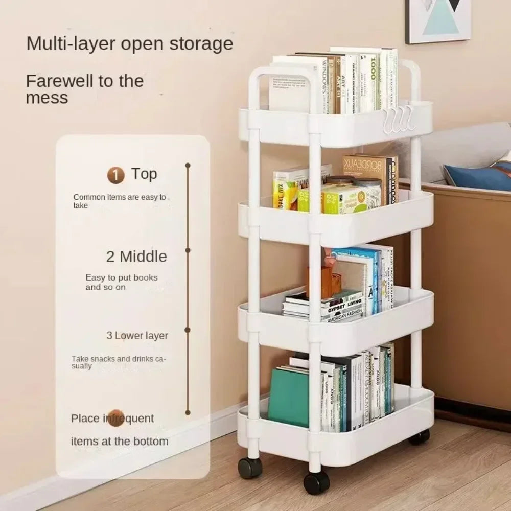 Bathroom Storage Storage Rack  Trolley Rack Kitchen Floor Bedroom Multi-Layer Baby Snacks Mobile Bathroom
