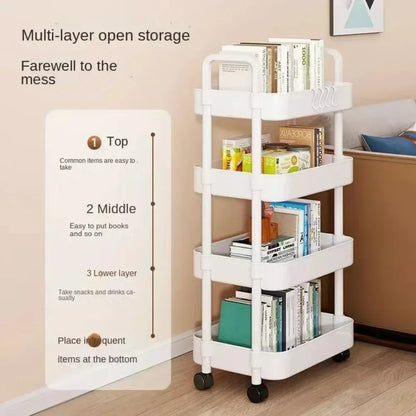 Bathroom Storage Storage Rack  Trolley Rack Kitchen Floor Bedroom Multi-Layer Baby Snacks Mobile Bathroom