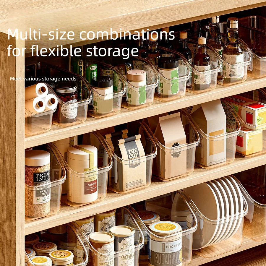 Plastic Under Sink Organizer with Wheels,Bottle Organization Bins Kitchen Cabinet Organizers Plastic Organizer Basket for Under