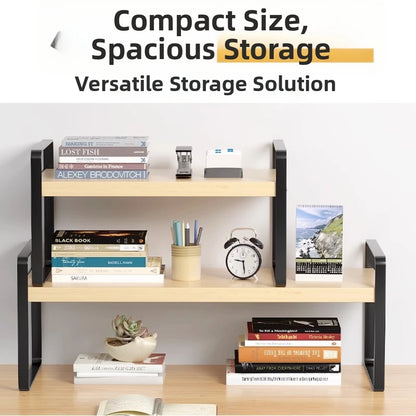 Iron Material Desktop Storage Shelf Tiered Cabinet Organizing Desk Shelves Space Saving Minimalist Aesthetic