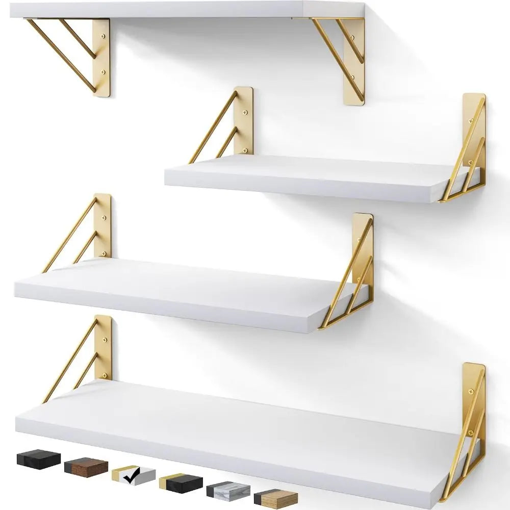 Modern Wall Mounted Floating Shelves Sturdy Versatile Wall Shelf Save Space Storage Rack for Bathroom Kitchen
