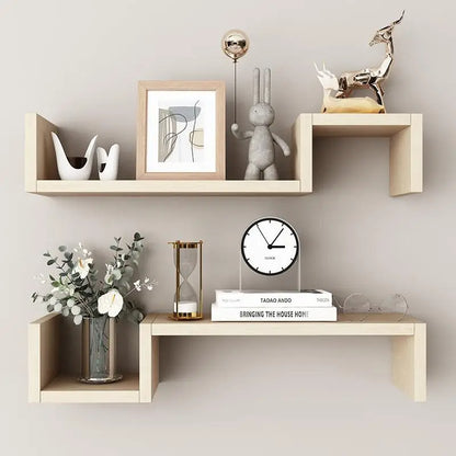 Wall-mounted Shelves For Living Room And Bedroom, Featuring Simple, Freely Combinable, And Creative Grid Designs