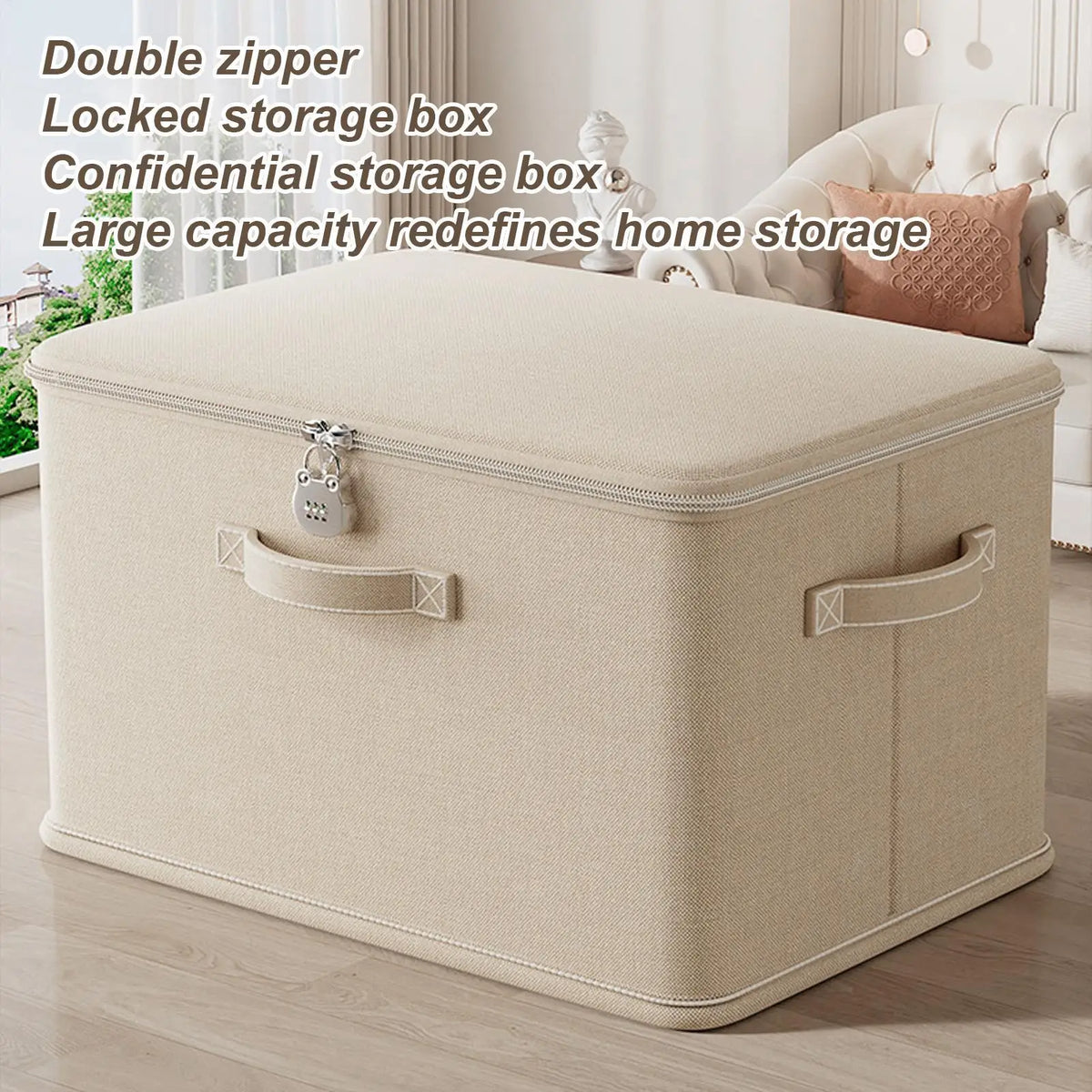 Large Storage Box with Lock Stackable Storage Container Secure with Handle Locking Organizing Bin Washable Shelf Baskets for