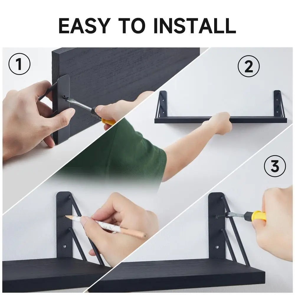 Modern Wall Mounted Floating Shelves Sturdy Versatile Wall Shelf Save Space Storage Rack for Bathroom Kitchen